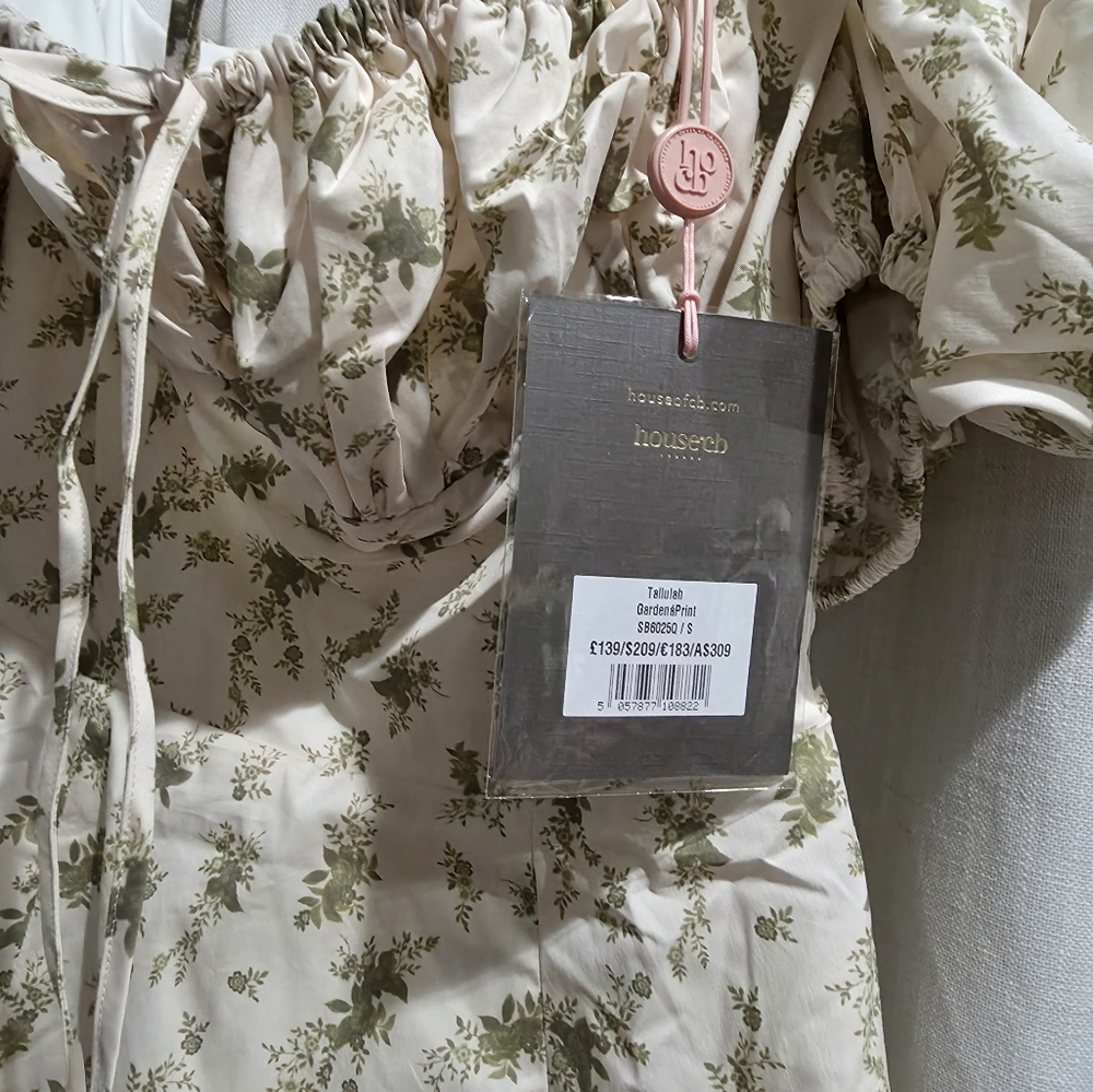NWT House of CB Tallulah garden print Corset puff sleeve midi sundress Dress S - Picture 5 of 7